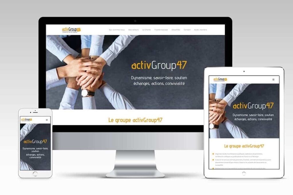 Mockup présentant le site web ActivGroup47