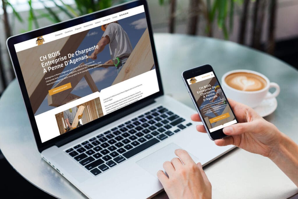 Mockup présentant le site web CH Bois