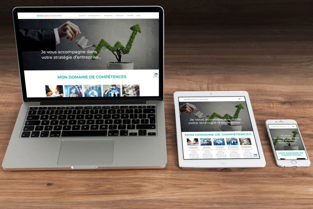 Mockup présentant le site web Michel Garcia Consulting