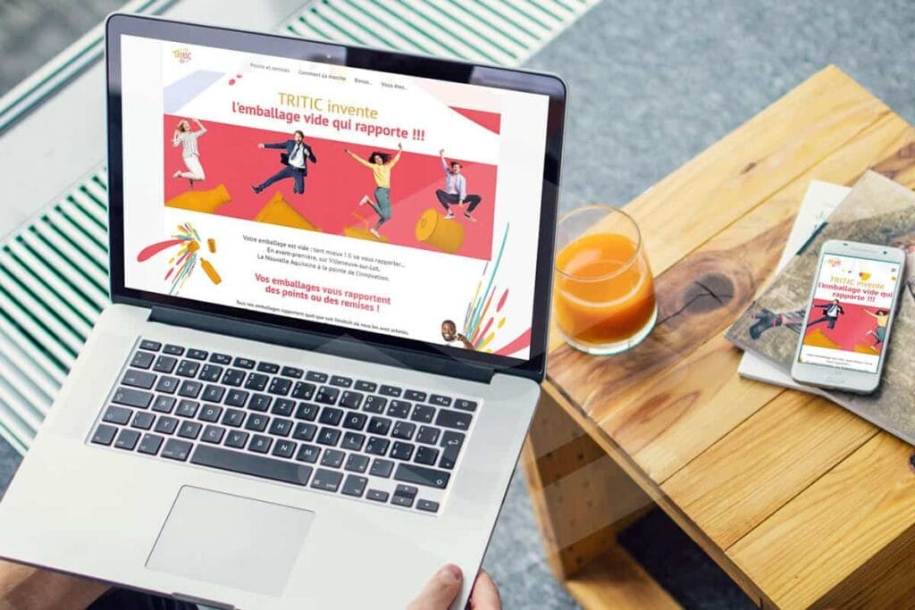 Mockup présentant le site web TriTic