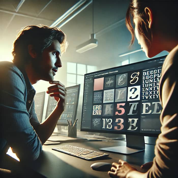 Deux designers travaillent sur un projet graphique