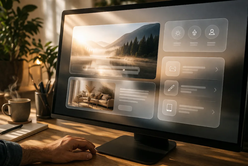 Bureau moderne avec interface minimaliste