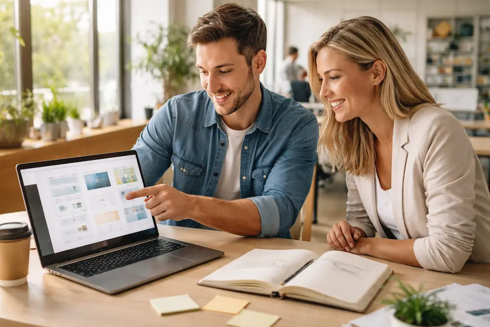 Collaboration créative au bureau moderne