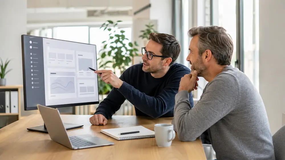Collaborative discussion in a modern office