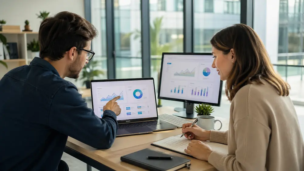 Collaborative workspace with data analysis