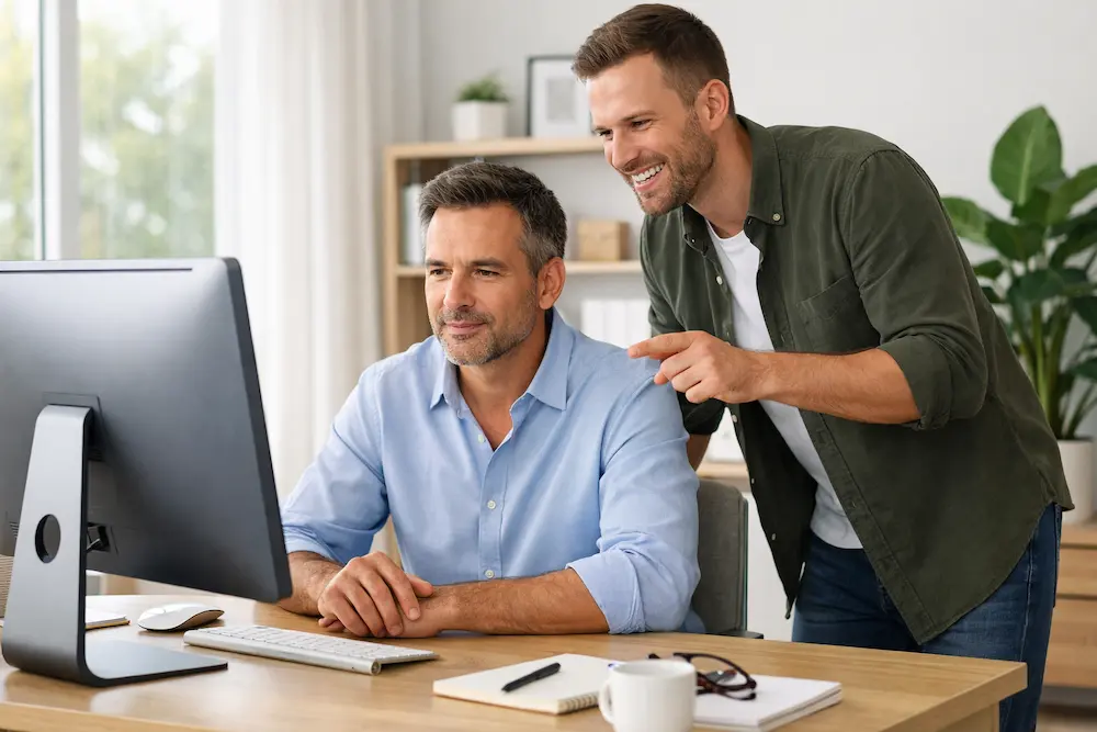 Conversation productive autour de l'écran